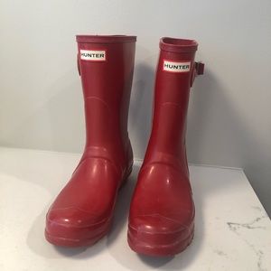 Red Hunter Original Short Rainboot size 8